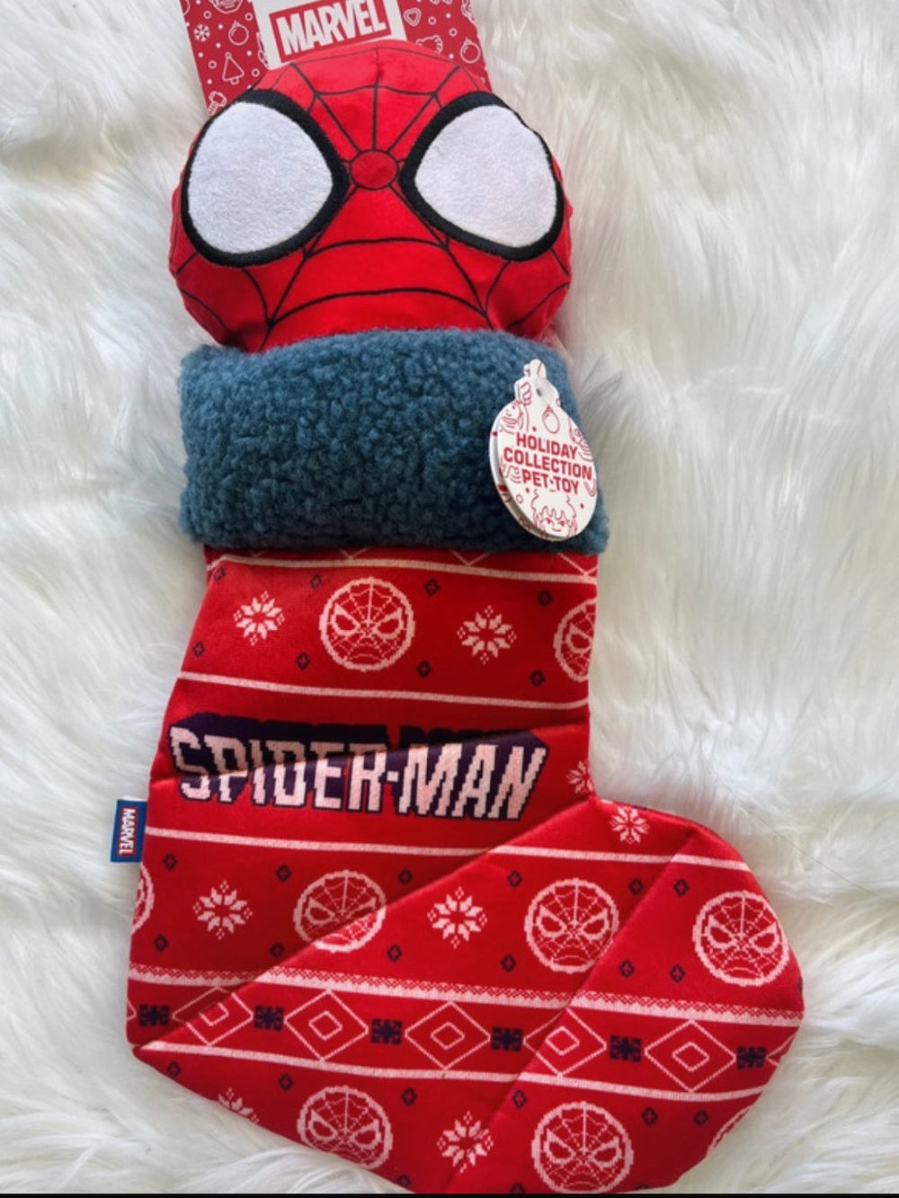 Marvel Spider-Man Plush Dog Toy Christmas Stocking Squeaky Toy